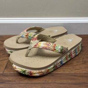 Aloha Island Shoes Women Size 10M Wedge Platform Sandals Flip Flop Casual Summer